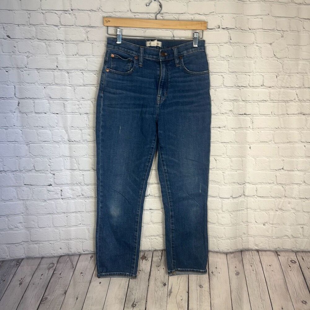 MADEWELL Slim Boyjean Women's 26 Medium Wash‎ Blue Stretch Denim High Rise Pants